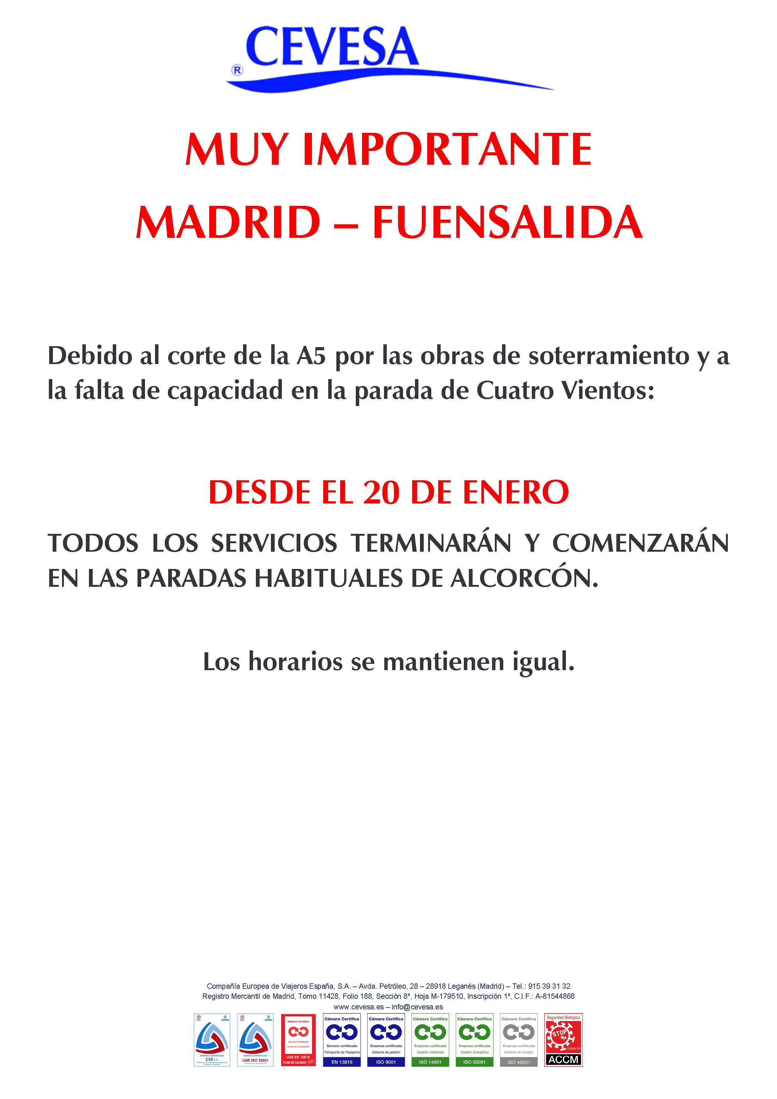 CAMBIO CABECERA ALCORCÓN CENTRAL